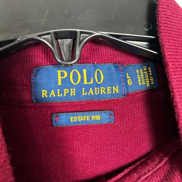 Polo Ralph Lauren Sweater Mens Large Red Estate Fit Quarter Zip Mock Neck - Picture 4 of 6